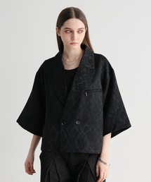 ELLUV（エルブ）の「【ELLUV/エルヴ】ジップギミック ハーフスリーブ ショートテーラードジャケット（テーラードジャケット）」