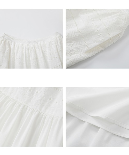 Fano Studios（ファノ ストゥディオズ）の「ティアード ロングスカート  FX25B041【Fano Studios】【2025SS】（スカート・レディース・ホワイト・L/M/S）」の11枚目の写真