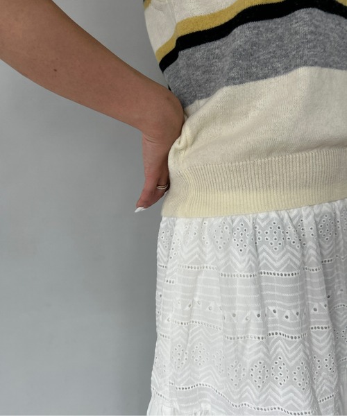 Fano Studios（ファノ ストゥディオズ）の「ティアード ロングスカート  FX25B041【Fano Studios】【2025SS】（スカート・レディース・ホワイト・L/M/S）」の18枚目の写真