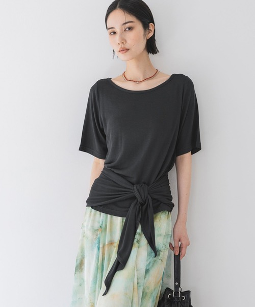 JEANASIS(ジーナシス)の「マルチWAYツイストカット SS/492480(Tシャツ/カットソー・レディース・ライトグレー/チャコールグレー/ホワイト・FREE)」の3枚目の写真
