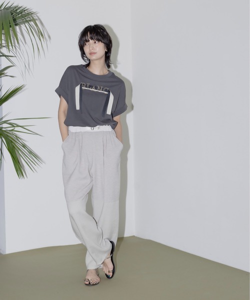値下げ❤️【新品未使用】Eimee law 定価19.580円 テープロゴエンブロフレンチTシャツ Eimee Law│Eimee Law