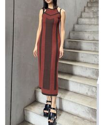 レイヤードライクニットキャミワンピース