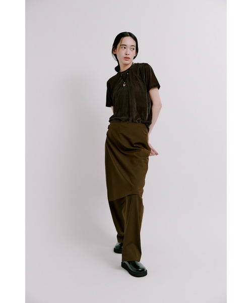 新品 MIESROHE シアーベロアコンパクトT ブラウン MIESROHE tシャツ シアーベロアコンパクトT レディース