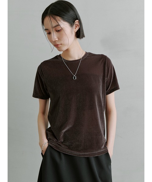 MIESROHE ミースロエ　シアーベロアコンパクトT ブラック シアーベロアコンパクトT(Tシャツ)｜トップス｜MIESROHE