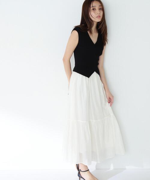 NATURAL BEAUTY BASIC(ナチュラルビューティーベーシック)の「◇カシュクールドッキングワンピース(ワンピース・レディース・ブラック系その他/ブラウン系その他・MEDIUM/P/S)」の2枚目の写真