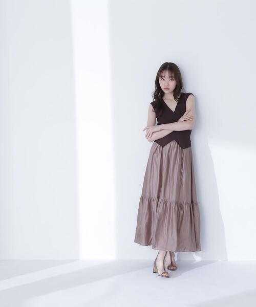 NATURAL BEAUTY BASIC(ナチュラルビューティーベーシック)の「◇カシュクールドッキングワンピース(ワンピース・レディース・ブラック系その他/ブラウン系その他・MEDIUM/P/S)」の1枚目の写真
