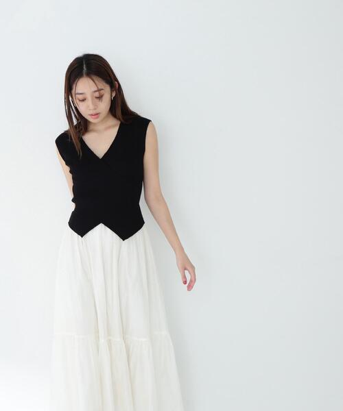 NATURAL BEAUTY BASIC(ナチュラルビューティーベーシック)の「◇カシュクールドッキングワンピース(ワンピース・レディース・ブラック系その他/ブラウン系その他・MEDIUM/P/S)」の4枚目の写真
