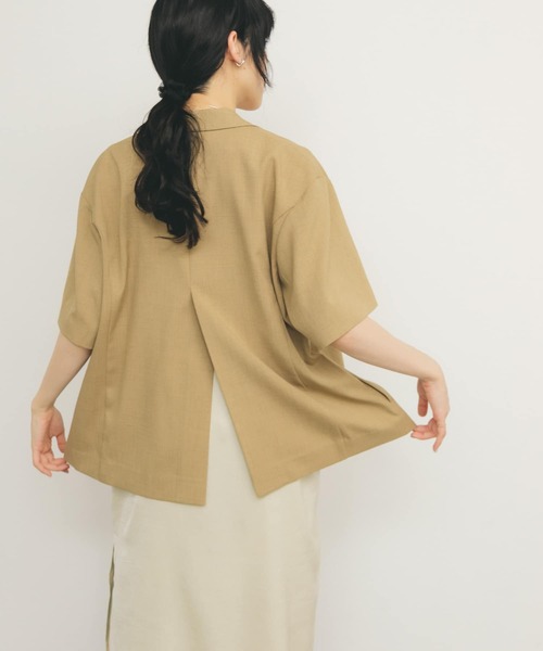 KBF（ケイビーエフ）の「バックスリットジャケット（その他アウター・レディース・チャコールグレー/ベージュ・ONE）」の6枚目の写真