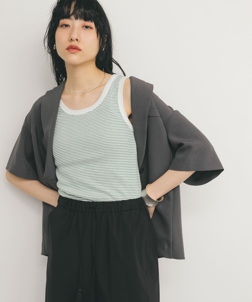 KBF（ケイビーエフ）の「バックスリットジャケット（その他アウター・レディース・チャコールグレー/ベージュ・ONE）」の13枚目の写真