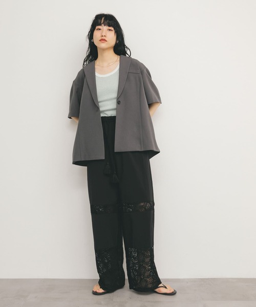 KBF（ケイビーエフ）の「バックスリットジャケット（その他アウター・レディース・チャコールグレー/ベージュ・ONE）」の14枚目の写真