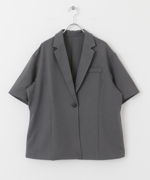 KBF（ケイビーエフ）の「バックスリットジャケット（その他アウター・レディース・チャコールグレー/ベージュ・ONE）」の18枚目の写真