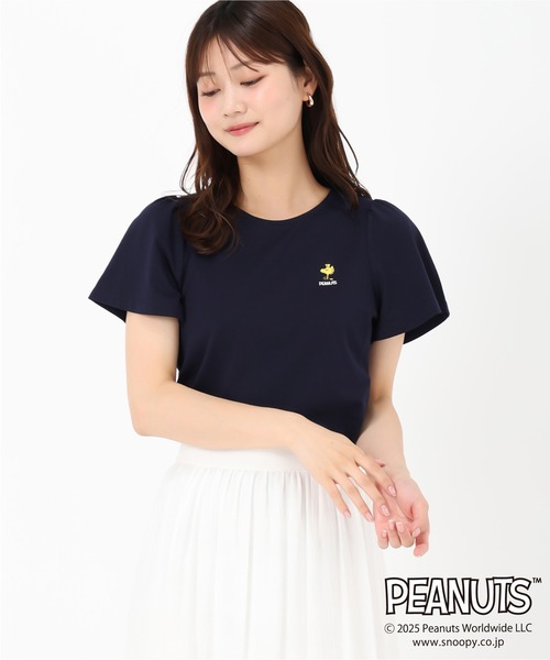 MISCH MASCH(ミッシュマッシュ)の「PEANUTSデザイン袖フレアTシャツ(Tシャツ/カットソー・レディース・ホワイト/ネイビー・フリ-)」の9枚目の写真