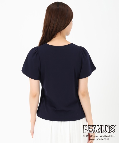 MISCH MASCH(ミッシュマッシュ)の「PEANUTSデザイン袖フレアTシャツ(Tシャツ/カットソー・レディース・ホワイト/ネイビー・フリ-)」の11枚目の写真