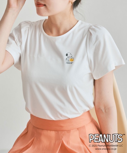 MISCH MASCH(ミッシュマッシュ)の「PEANUTSデザイン袖フレアTシャツ(Tシャツ/カットソー・レディース・ホワイト/ネイビー・フリ-)」の20枚目の写真