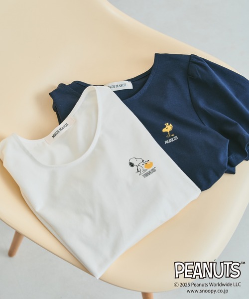 MISCH MASCH(ミッシュマッシュ)の「PEANUTSデザイン袖フレアTシャツ(Tシャツ/カットソー・レディース・ホワイト/ネイビー・フリ-)」の21枚目の写真