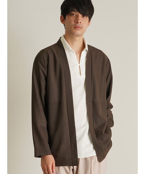 TRANSITION(トランジション)の「【TRANSITION】SAHRIR Jersey コーディガン(カーディガン/ボレロ・メンズ・ブラック/ベージュ/ブラウン系・フリー)」の3枚目の写真