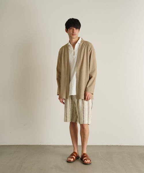 TRANSITION(トランジション)の「【TRANSITION】SAHRIR Jersey コーディガン(カーディガン/ボレロ・メンズ・ブラック/ベージュ/ブラウン系・フリー)」の5枚目の写真