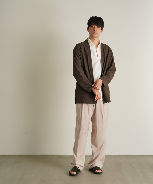 TRANSITION(トランジション)の「【TRANSITION】SAHRIR Jersey コーディガン(カーディガン/ボレロ・メンズ・ブラック/ベージュ/ブラウン系・フリー)」の7枚目の写真