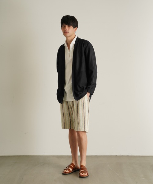 TRANSITION(トランジション)の「【TRANSITION】SAHRIR Jersey コーディガン(カーディガン/ボレロ・メンズ・ブラック/ベージュ/ブラウン系・フリー)」の9枚目の写真