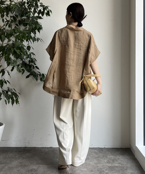 DouDou(ドゥドゥ)の「ダブルタックワイドパンツ(その他パンツ・レディース・オフホワイト/ブラック/ミント・36/38)」の8枚目の写真