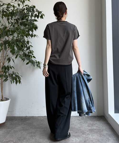 DouDou(ドゥドゥ)の「ダブルタックワイドパンツ(その他パンツ・レディース・オフホワイト/ブラック/ミント・36/38)」の17枚目の写真