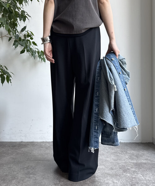 DouDou(ドゥドゥ)の「ダブルタックワイドパンツ(その他パンツ・レディース・オフホワイト/ブラック/ミント・36/38)」の21枚目の写真