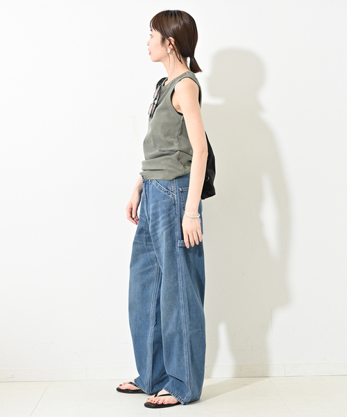 Lee(リー)の「LEE/リー SLOBE別注 ペインターパンツ LM7288(デニムパンツ・レディース・アイボリー/スカイブルー・36/38/40)」の9枚目の写真