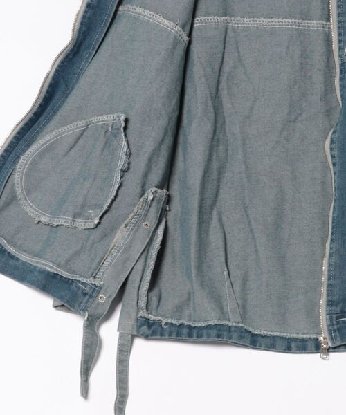 BLANC FICELLE（ブランフィセル）の「フード付き　デニム　ジャケット　ZIP　UP（デニムジャケット・レディース・インディゴブルー・M/L/XL）」の2枚目の写真