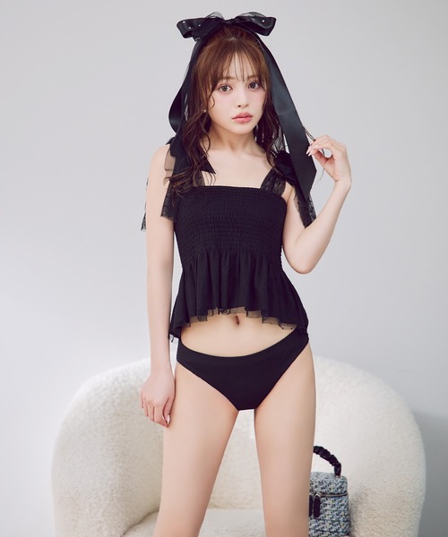 大幅お値下げ♥Cherimi ドットチュールコンビビキニ M ノベルティSET 大幅お値下げ♥Cherimi ドットチュールコンビビキニ M