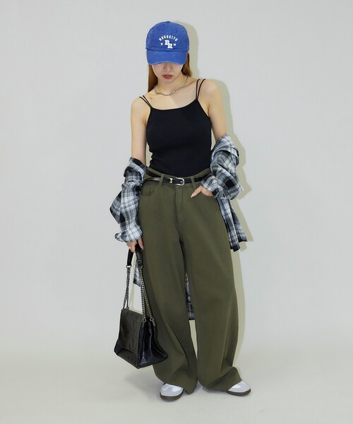 PUBLUX（パブリュクス）の「PUBLUX/パブリュクス ダブルストラップ カップ付き キャミソール（キャミソール・レディース・ブラック/ナチュラル/サックスブルー/ブラウン・ﾌﾘ-）」の8枚目の写真