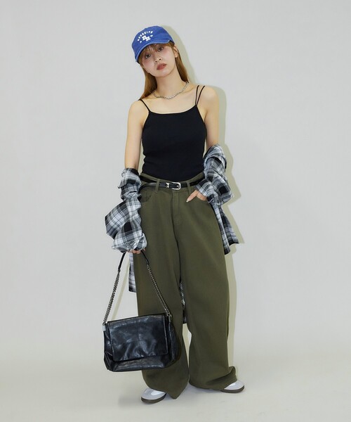 PUBLUX（パブリュクス）の「PUBLUX/パブリュクス ダブルストラップ カップ付き キャミソール（キャミソール・レディース・ブラック/ナチュラル/サックスブルー/ブラウン・ﾌﾘ-）」の11枚目の写真