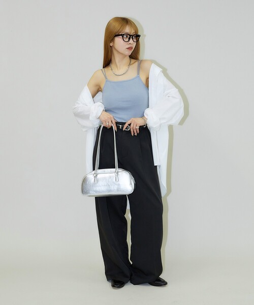 PUBLUX（パブリュクス）の「PUBLUX/パブリュクス ダブルストラップ カップ付き キャミソール（キャミソール・レディース・ブラック/ナチュラル/サックスブルー/ブラウン・ﾌﾘ-）」の22枚目の写真