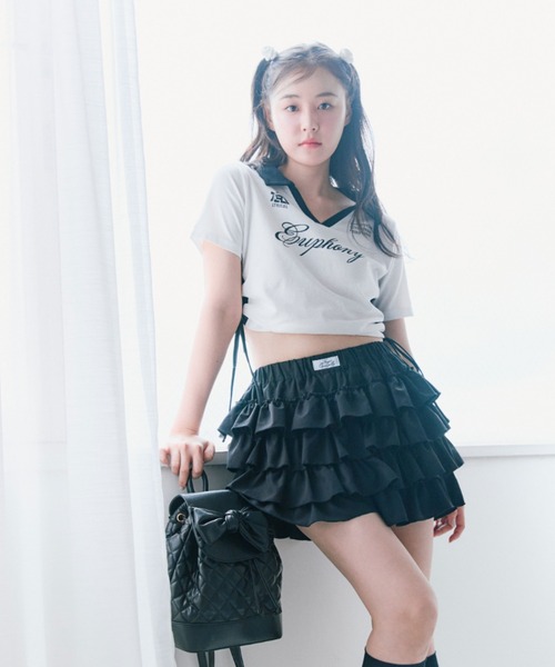 OLIVE des OLIVE(オリーブデオリーブ)の「【細見え/着回し万能◎】ラインドロストTシャツ(Tシャツ/カットソー・レディース・サックスブルー/オフホワイト/ネイビー・FREE)」の7枚目の写真