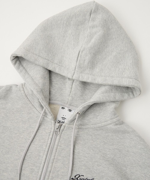 FACE BOX PATCH ZIP UP SWEAT HOODIE（パーカー）｜X-girl