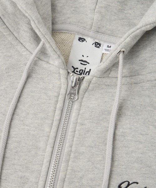 FACE BOX PATCH ZIP UP SWEAT HOODIE（パーカー）｜X-girl