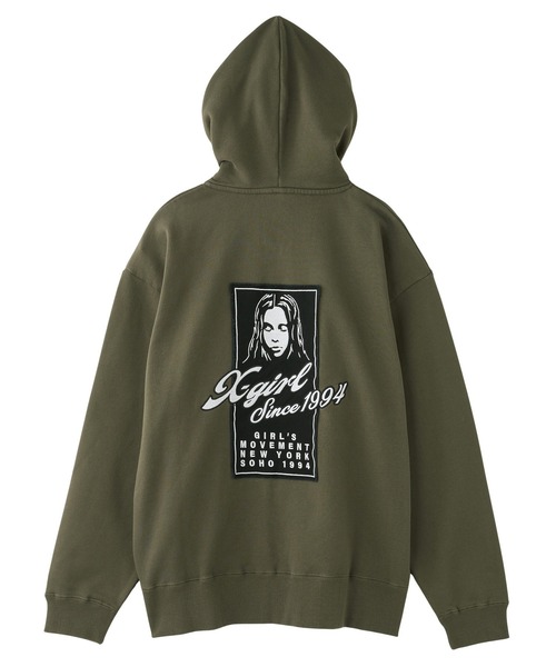 X-girl エックスガール パーカー 大人気 X-girl NOISE FACE ZIP UP SWEAT HOODIE オーバーサイズ