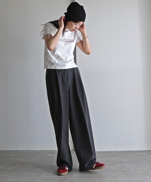 COURO(コウロ)の「ラインストーンロゴTシャツ(Tシャツ/カットソー・レディース・ホワイト/レッド/ピンク/ネイビー/イエロー/杢グレー/ブルー・FREE)」の10枚目の写真