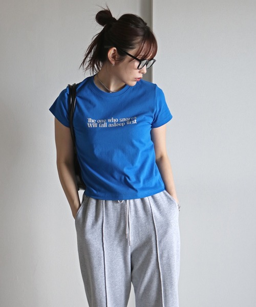 COURO(コウロ)の「ラインストーンロゴTシャツ(Tシャツ/カットソー・レディース・ホワイト/レッド/ピンク/ネイビー/イエロー/杢グレー/ブルー・FREE)」の17枚目の写真