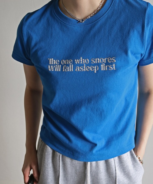 COURO(コウロ)の「ラインストーンロゴTシャツ(Tシャツ/カットソー・レディース・ホワイト/レッド/ピンク/ネイビー/イエロー/杢グレー/ブルー・FREE)」の18枚目の写真