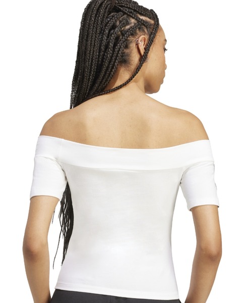 adidas(アディダス)の「adidas BANDEAU SS / アディダス バンドゥー SS(Tシャツ/カットソー・レディース・ホワイト・XS/S/M/L)」の7枚目の写真