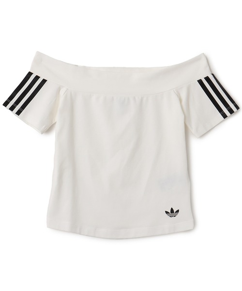 adidas(アディダス)の「adidas BANDEAU SS / アディダス バンドゥー SS(Tシャツ/カットソー・レディース・ホワイト・XS/S/M/L)」の2枚目の写真