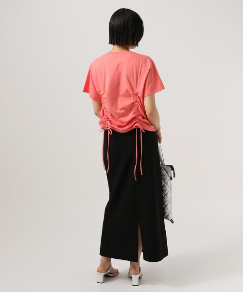 BAYFLOW(ベイフロー)の「シャーリング半袖Tシャツ(Tシャツ/カットソー・レディース・ピンク/オフホワイト/ブラック・FREE)」の20枚目の写真