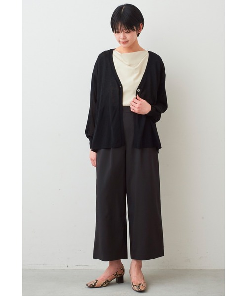 IEDIT(イディット)の「IEDIT 後ろ姿が軽やかに華やぐバックプリーツカーディガン(カーディガン/ボレロ・レディース・ブラック/イエロー・M/L/LL/3L/S/4L)」の3枚目の写真