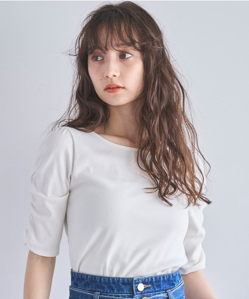 tシャツ テレコデザイントップス レディース セール】《レースアップ×クロップ丈》エモかわテレコトップス（T