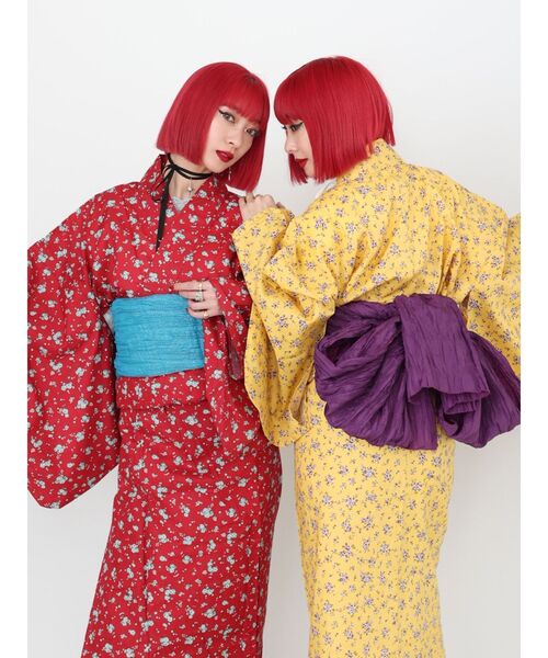 jouetie（ジュエティ）の「小花柄浴衣3点セット（平帯、兵児帯）（浴衣・レディース・イエロー/レッド・MEDIUM）」の22枚目の写真