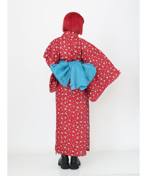 jouetie（ジュエティ）の「小花柄浴衣3点セット（平帯、兵児帯）（浴衣・レディース・イエロー/レッド・MEDIUM）」の10枚目の写真