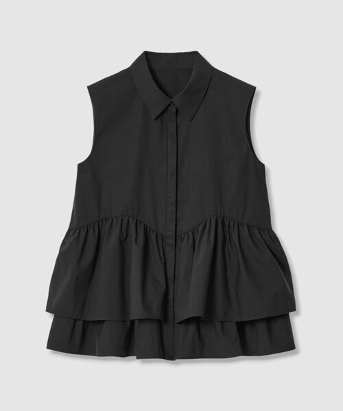 ANAYI(アナイ)の「タフタフリルペプラムシャツ(シャツ/ブラウス・レディース・ブラック/ホワイト/ピンク・38/36)」の9枚目の写真