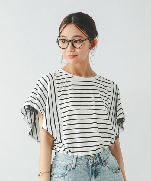 GLOBAL WORK(グローバルワーク)の「フローズンT袖フレアプルオーバー/289383(Tシャツ/カットソー・レディース・ライトイエロー/グレー系その他2/ホワイト×ブラック/ブラウン系その他/ブラック/ブルーパープル・SMALL/MEDIUM/LARGE)」の9枚目の写真