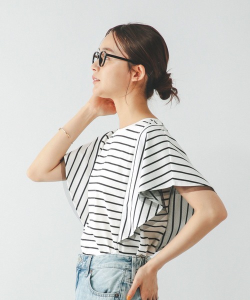 GLOBAL WORK(グローバルワーク)の「フローズンT袖フレアプルオーバー/289383(Tシャツ/カットソー・レディース・ライトイエロー/グレー系その他2/ホワイト×ブラック/ブラウン系その他/ブラック/ブルーパープル・SMALL/MEDIUM/LARGE)」の10枚目の写真