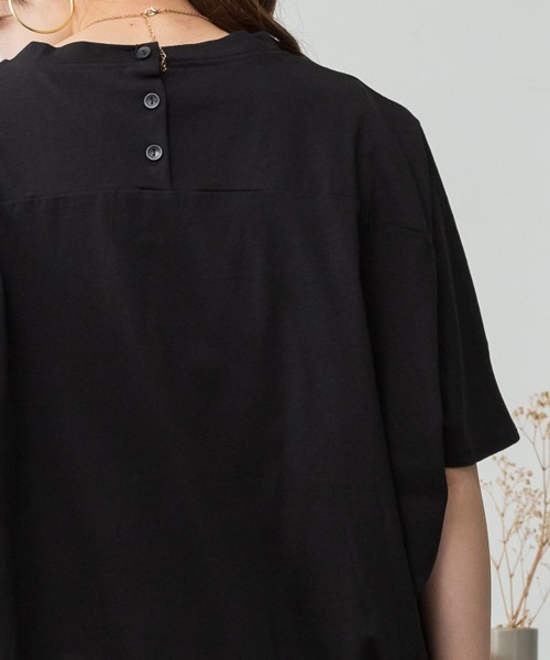 RCD（アールシーディー）の「コクーンシルエットプルオーバー（Tシャツ/カットソー・レディース・オフホワイト/ミント/チャコールグレー/グレイッシュベージュ/ブラック・4L～5L/LL～3L/M-L）」の3枚目の写真